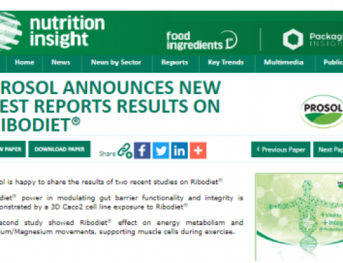 Prosol Technical Paper on Nutrition Insight: new test reports results on Ribodiet®